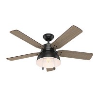 Hunter 59307 Mill Valley 52" Ceiling Fan with Light  Large  Matte Black - B06X92GT95